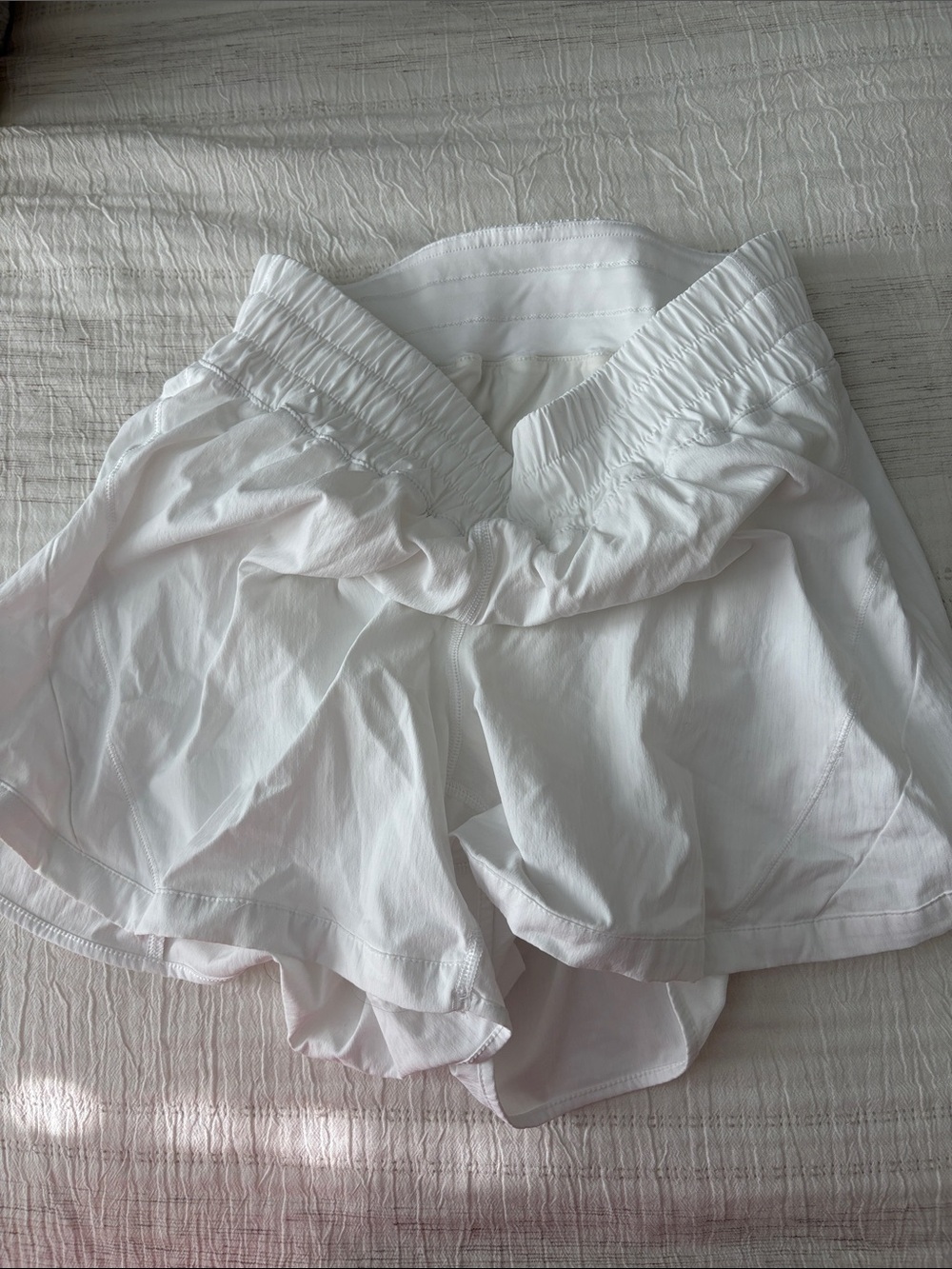 White Women's Athletic Shorts - Lightweight Comfort 5 inch inseem